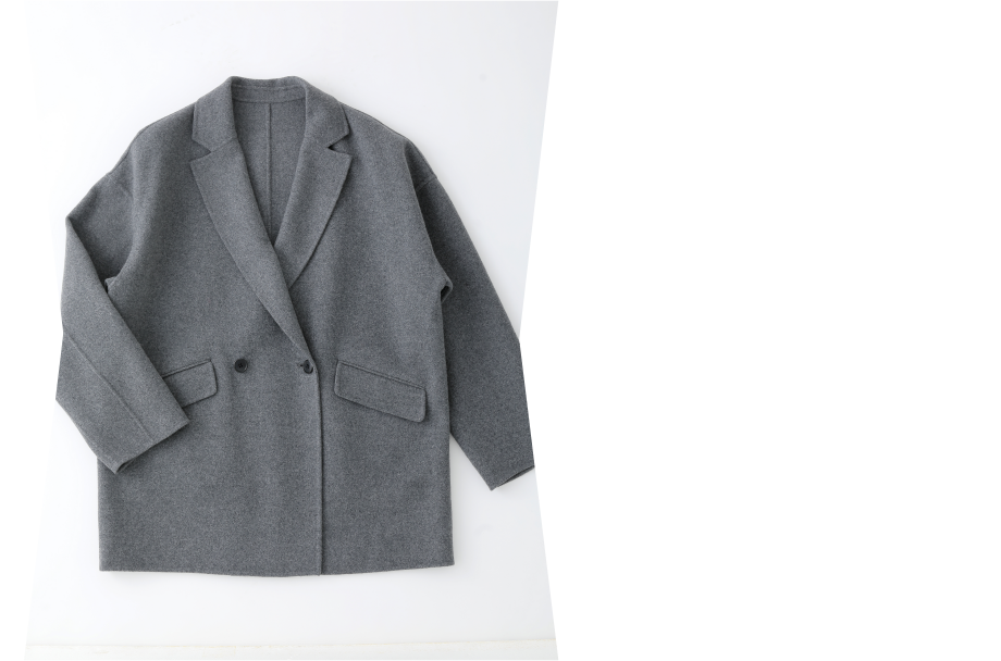 【アウター】
［シルエット］
ダブルフェイス
リバーコート
チェスター・トレンチ
［首回り］
ノーカラー
スタンドカラー
テーラード